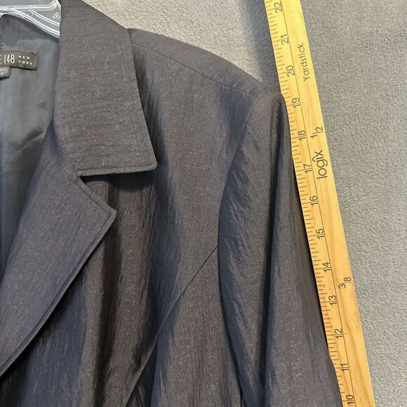 Lafayette 148 New York Button Front Blazer Jacket Size 18 Black Silk Blend - Picture 6 of 9